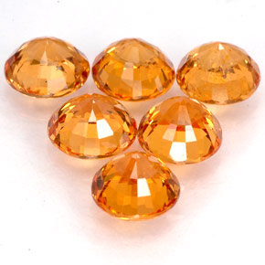 Pedras preciosas de granada espessartita laranja natural de  ct, corte redondo, VVS-VS