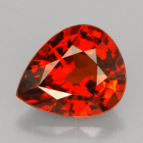 Granada espessartita laranja avermelhado Natural 3.12ct, Formato de pêra, VVS