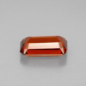 Granada espessartita laranja natural 2,79ct, corte esmeralda, VS-SI