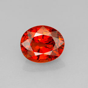 Granada espessartita laranja natural 2,89ct, corte oval, VS