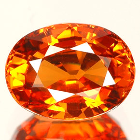 Granada espessartita laranja natural 1,74ct, corte oval, VVS-VS