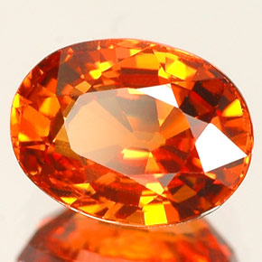 Granada espessartita laranja natural 1,74ct, corte oval, VVS-VS