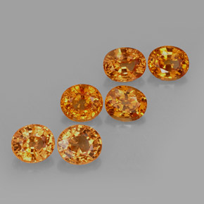 Pedras preciosas de granada espessartita laranja natural de 4,85 ct, corte oval, VS-SI