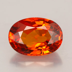 Granada espessartita Tangerina Natural 3.51ct, Corte Oval, VS