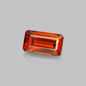 Granada espessartita laranja natural 2,19ct, corte esmeralda, VVS-VS