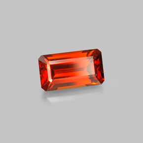 Granada espessartita laranja natural 2,19ct, corte esmeralda, VVS-VS