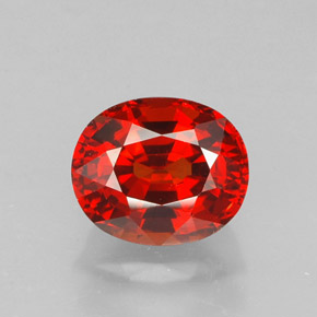 Granada espessartita vermelho natural 2,13ct, corte oval, IF