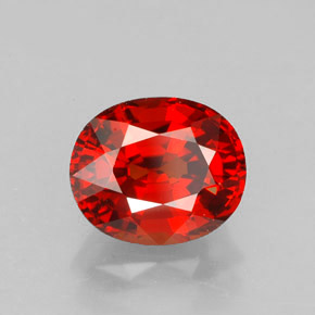 Granada espessartita vermelho natural 2,13ct, corte oval, IF