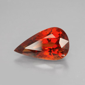Granada espessartita Laranja vermelha Natural 4.03ct, Formato de pêra, VS-SI