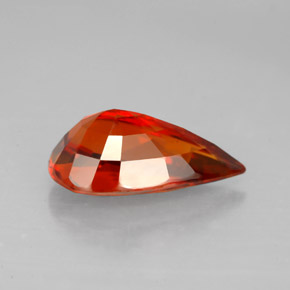 Granada espessartita Laranja vermelha Natural 4.03ct, Formato de pêra, VS-SI