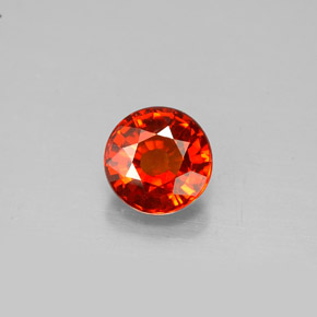 Granada espessartita Tangerina Natural 0.91ct, Corte Redondo, VS