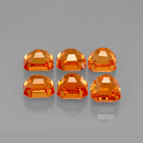 Pedras preciosas de granada espessartita laranja natural de  ct, corte esmeralda, VVS-VS