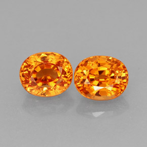 Pedras preciosas de granada espessartita laranja natural de  ct, corte oval, VS