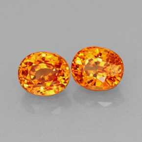 Pedras preciosas de granada espessartita laranja natural de  ct, corte oval, VS