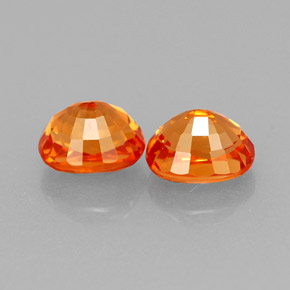 Pedras preciosas de granada espessartita laranja natural de  ct, corte oval, VS