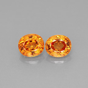 Pedras preciosas de granada espessartita laranja natural de  ct, corte oval, VS