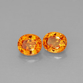 Pedras preciosas de granada espessartita laranja natural de  ct, corte oval, VS