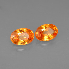 Pedras preciosas de granada espessartita laranja natural de  ct, corte oval, VS-SI