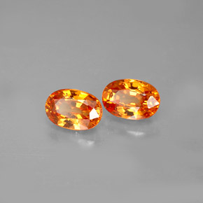 Pedras preciosas de granada espessartita laranja natural de  ct, corte oval, VS