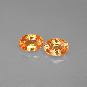Pedras preciosas de granada espessartita laranja natural de  ct, corte oval, VS