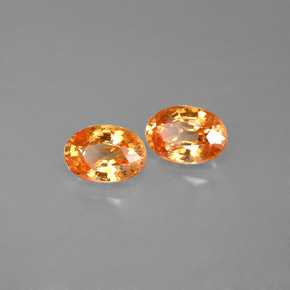 Pedras preciosas de granada espessartita laranja natural de  ct, corte oval, VS