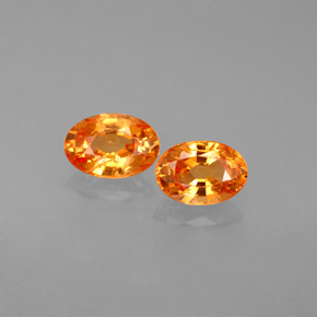 Pedras preciosas de granada espessartita laranja natural de  ct, corte oval, VS