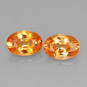 Pedras preciosas de granada espessartita laranja natural de  ct, corte oval, VS