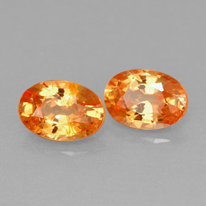 Pedras preciosas de granada espessartita laranja natural de  ct, corte oval, VS
