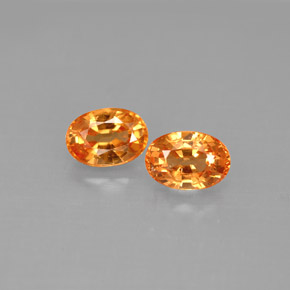 Pedras preciosas de granada espessartita laranja natural de  ct, corte oval, VS-SI