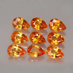 Pedras preciosas de granada espessartita laranja natural de  ct, formato de pêra, VS
