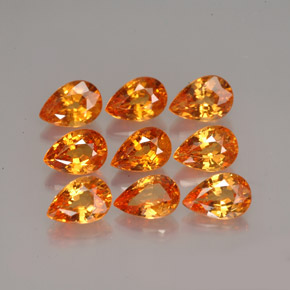 Pedras preciosas de granada espessartita laranja natural de  ct, formato de pêra, VS