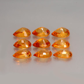 Pedras preciosas de granada espessartita laranja natural de  ct, formato de pêra, VS