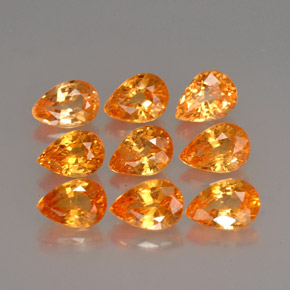 Pedras preciosas de granada espessartita laranja natural de  ct, formato de pêra, VS