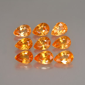 Pedras preciosas de granada espessartita laranja natural de  ct, formato de pêra, VS