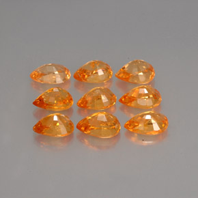 Pedras preciosas de granada espessartita laranja natural de  ct, formato de pêra, VS