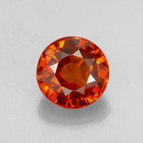 Granada espessartita laranja natural 0,99ct, corte redondo, VS