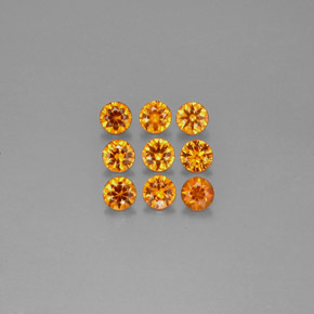 Pedras preciosas de granada espessartita laranja natural de  ct, corte redondo, VS