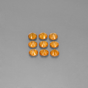 Pedras preciosas de granada espessartita laranja natural de  ct, corte redondo, VS