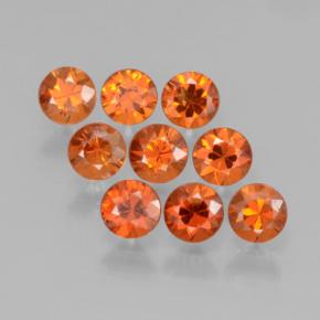 Pedras preciosas de granada espessartita laranja natural de 2,58 ct, corte redondo, VS
