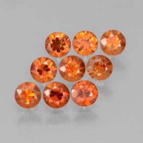Pedras preciosas de granada espessartita laranja natural de 2,58 ct, corte redondo, VS