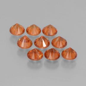 Pedras preciosas de granada espessartita laranja natural de 2,58 ct, corte redondo, VS