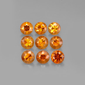 Pedras preciosas de granada espessartita laranja natural de  ct, corte redondo, VS