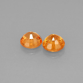 Pedras preciosas de granada espessartita laranja natural de  ct, corte redondo, VS