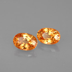 Pedras preciosas de granada espessartita laranja natural de  ct, corte oval, VS