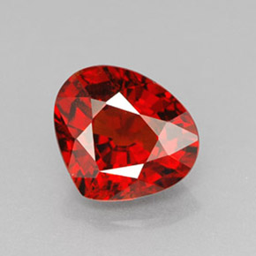 Granada espessartita laranja natural 2,79ct, formato de pêra, VVS-VS