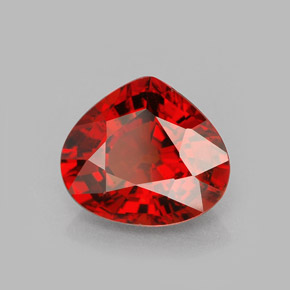 Granada espessartita laranja natural 2,79ct, formato de pêra, VVS-VS