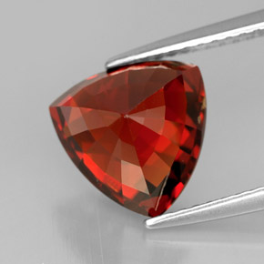 Granada espessartita laranja natural 4,48ct, trillion, VVS-VS