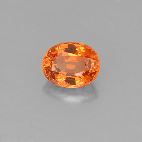 Granada espessartita laranja natural 0,73ct, corte oval, VVS-VS