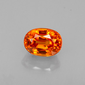 Granada espessartita laranja natural 0,80ct, corte oval, VVS