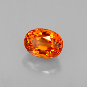 Granada espessartita laranja natural 0,80ct, corte oval, VVS